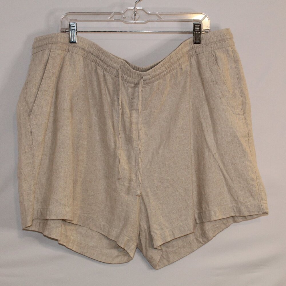 Old Navy tan linen blend 5 in inseam relaxed fit drawstring pull-on shorts‎ XXL